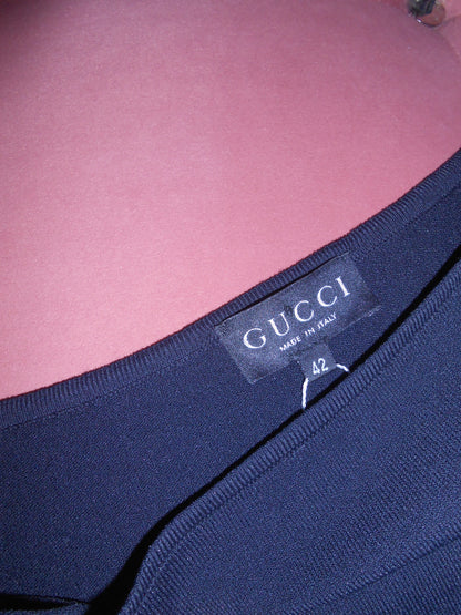 GUCCI BY TOM FORD SS 1998 RUNWAY LONG SLEEVE DRESS WITH LEATHER STRAPS