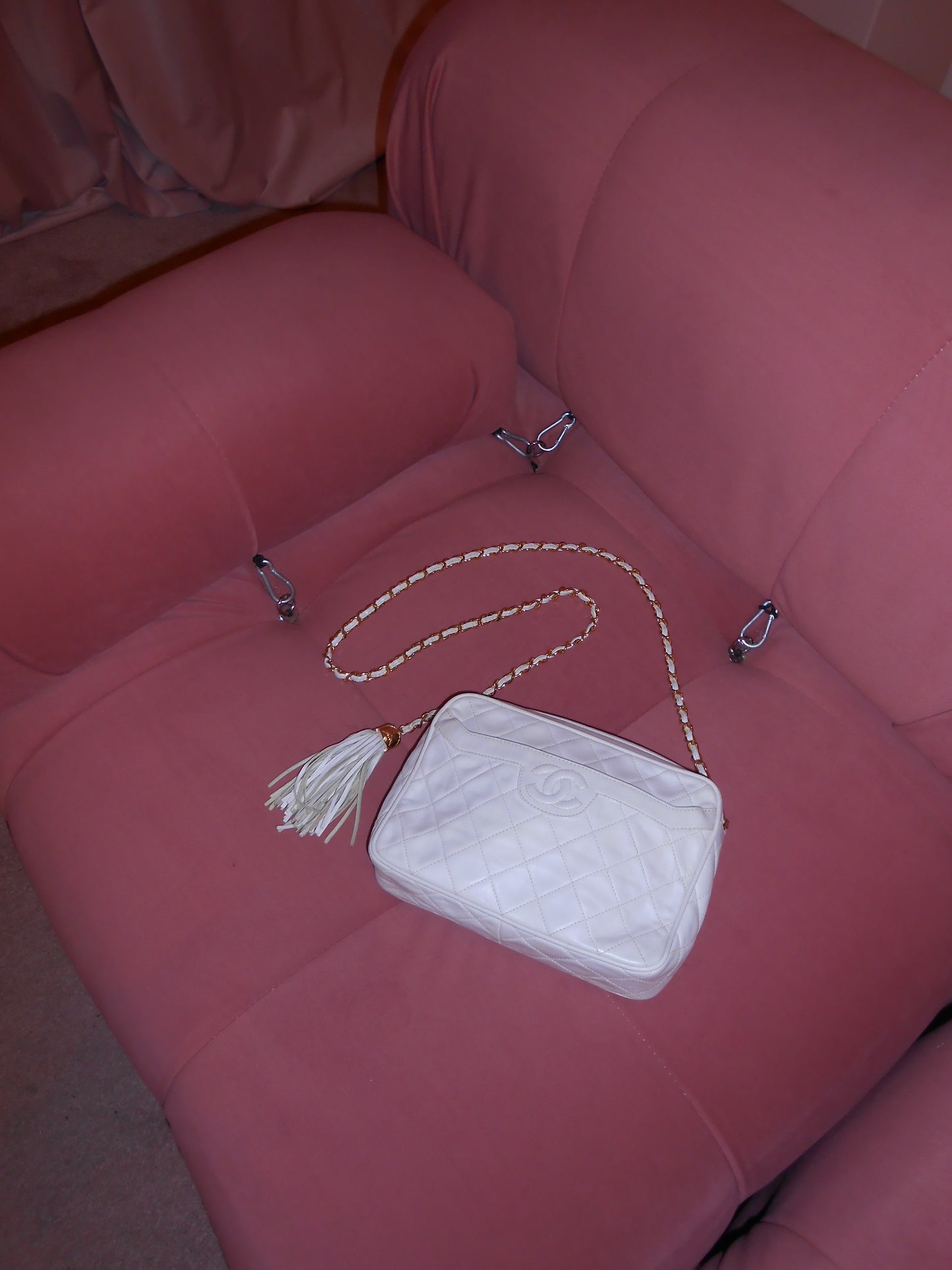 CHANEL BY KARL LAGERFELD 1991/1994 CAMERA BAG WITH TASSLE