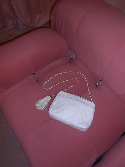 CHANEL BY KARL LAGERFELD 1991/1994 CAMERA BAG WITH TASSLE