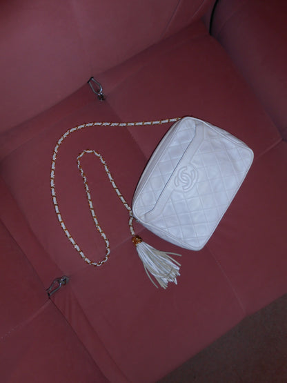 CHANEL BY KARL LAGERFELD 1991/1994 CAMERA BAG WITH TASSLE