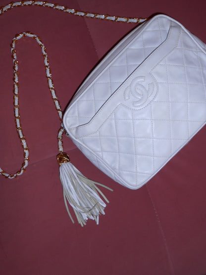 CHANEL BY KARL LAGERFELD 1991/1994 CAMERA BAG WITH TASSLE