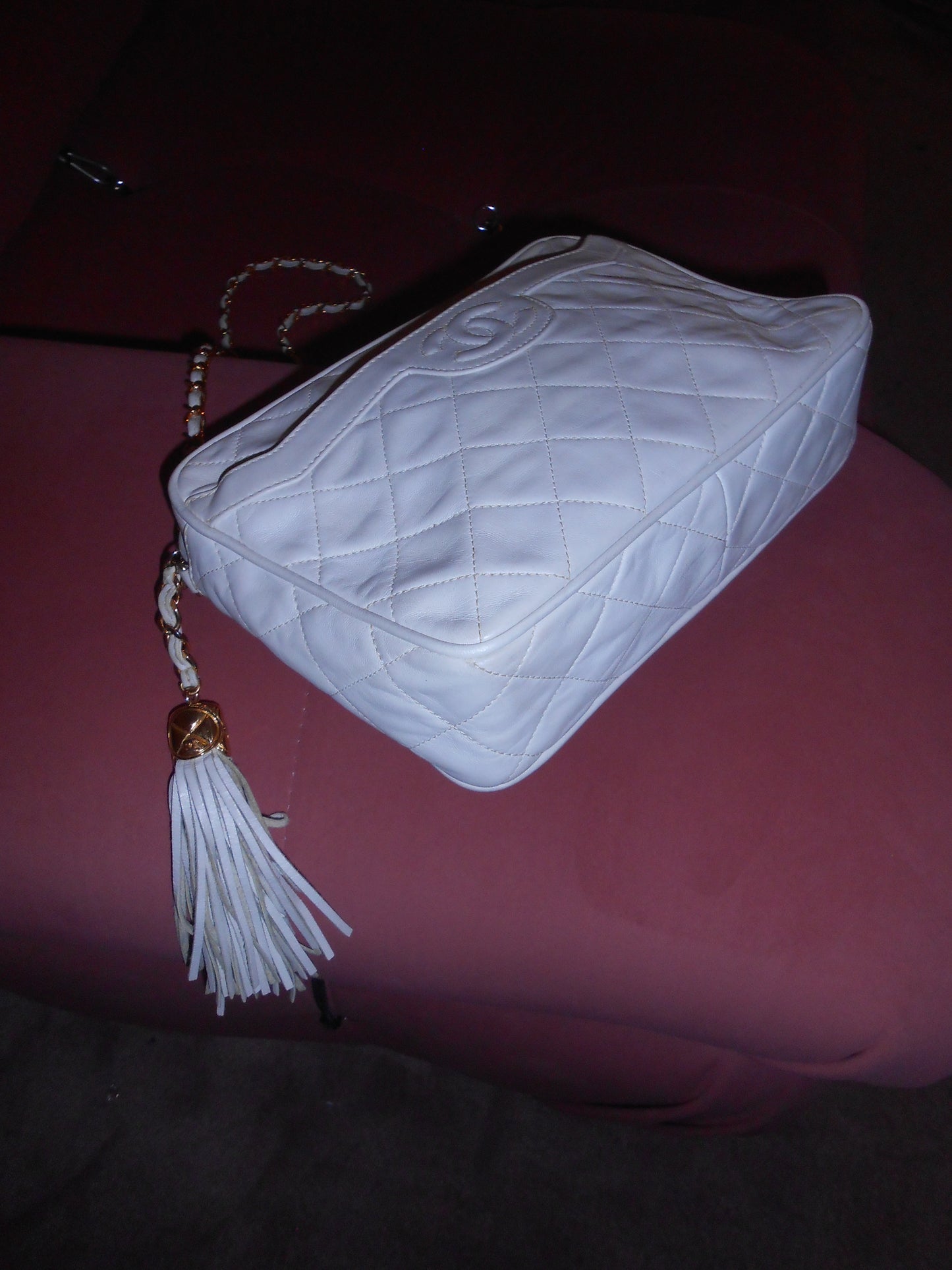 CHANEL BY KARL LAGERFELD 1991/1994 CAMERA BAG WITH TASSLE