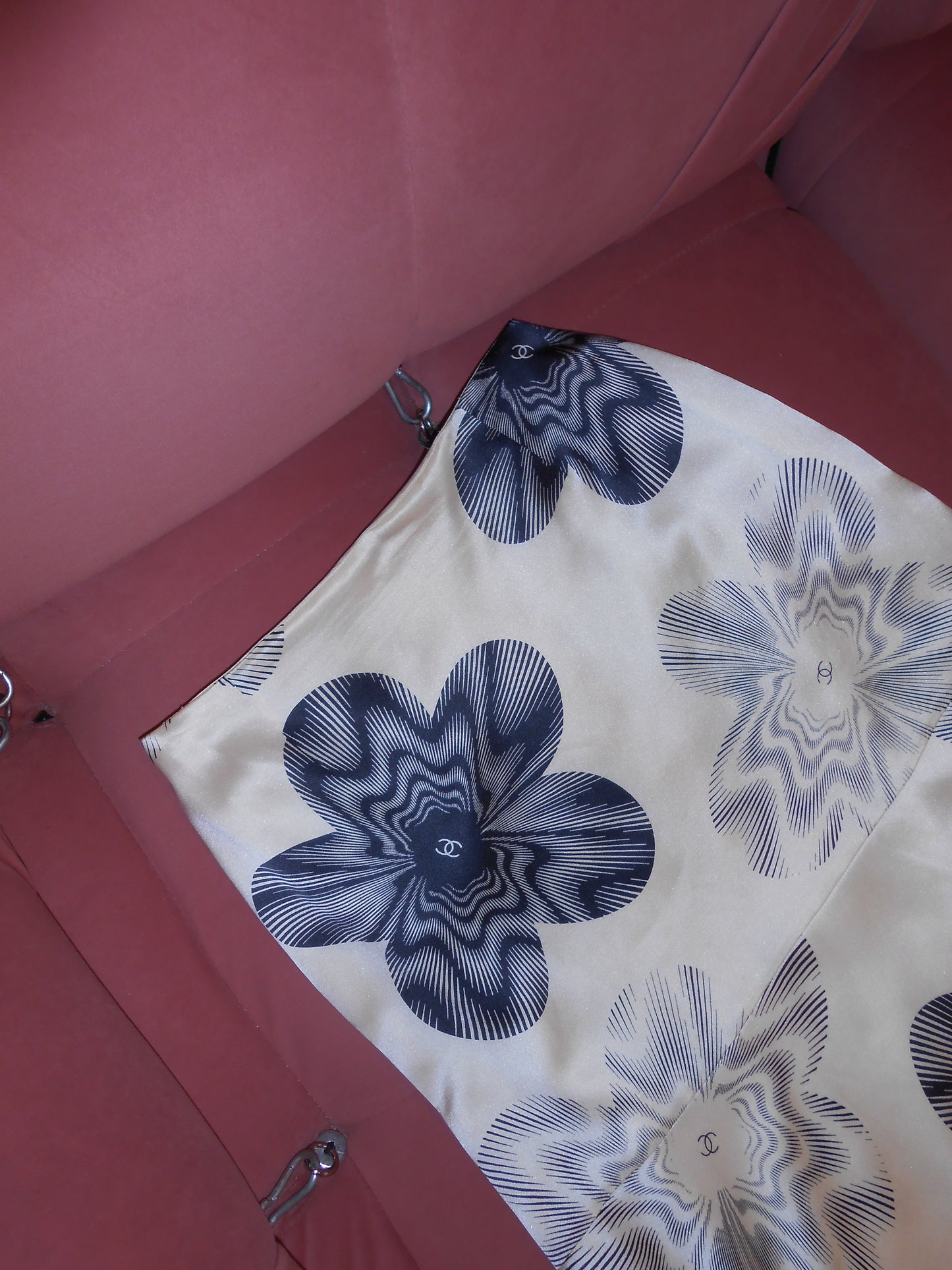 CHANEL BY KARL LAGERFELD CRUISE 2001 SILK PRINTED SKIRT