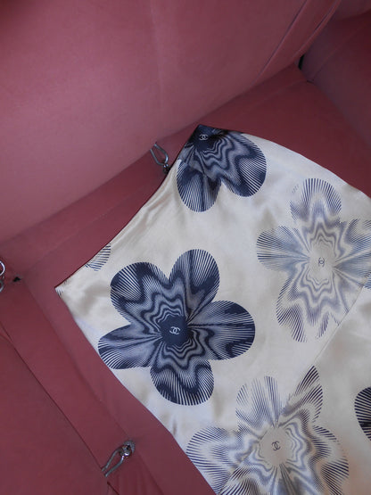 CHANEL BY KARL LAGERFELD CRUISE 2001 SILK PRINTED SKIRT