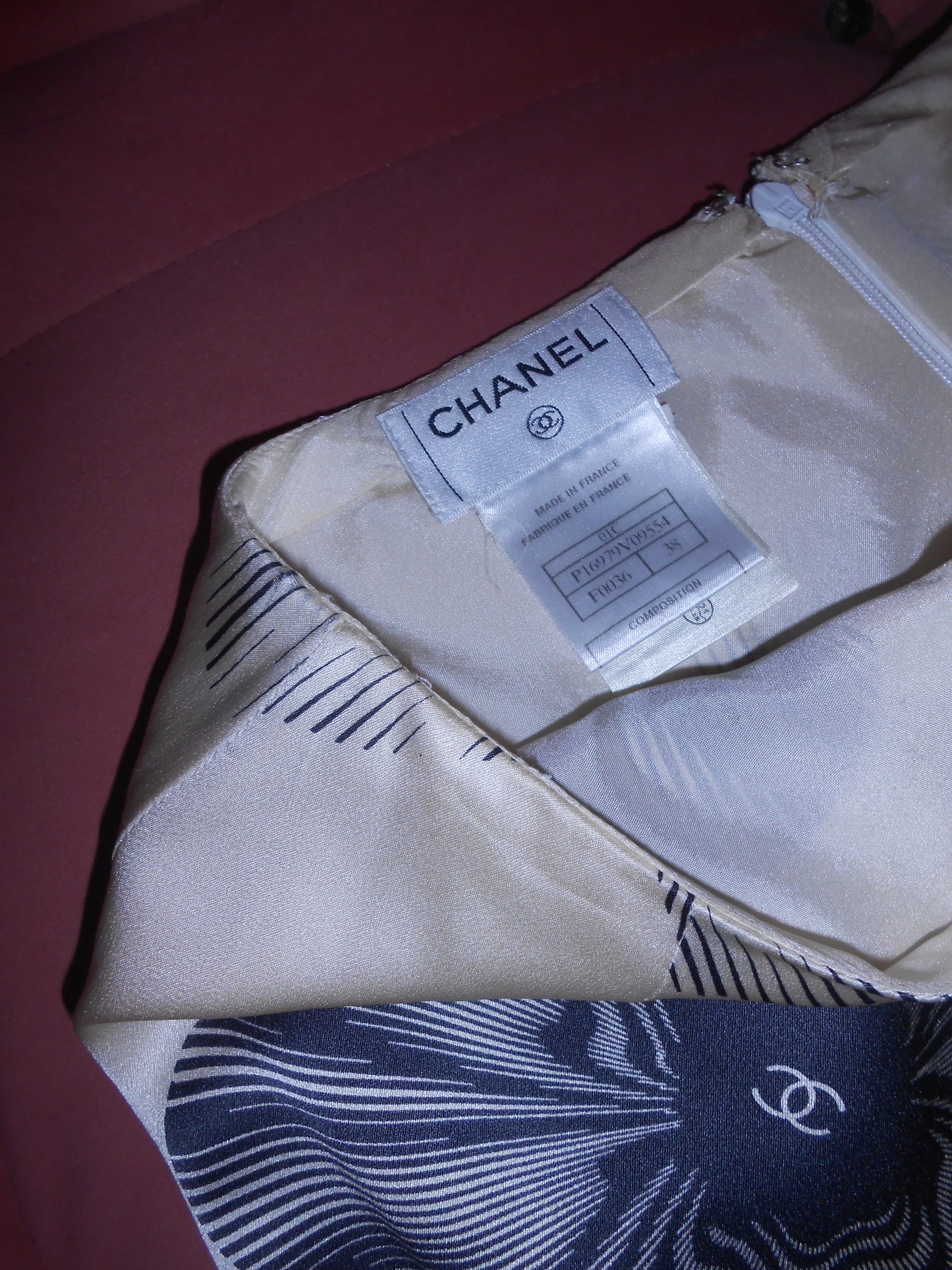 CHANEL BY KARL LAGERFELD CRUISE 2001 SILK PRINTED SKIRT