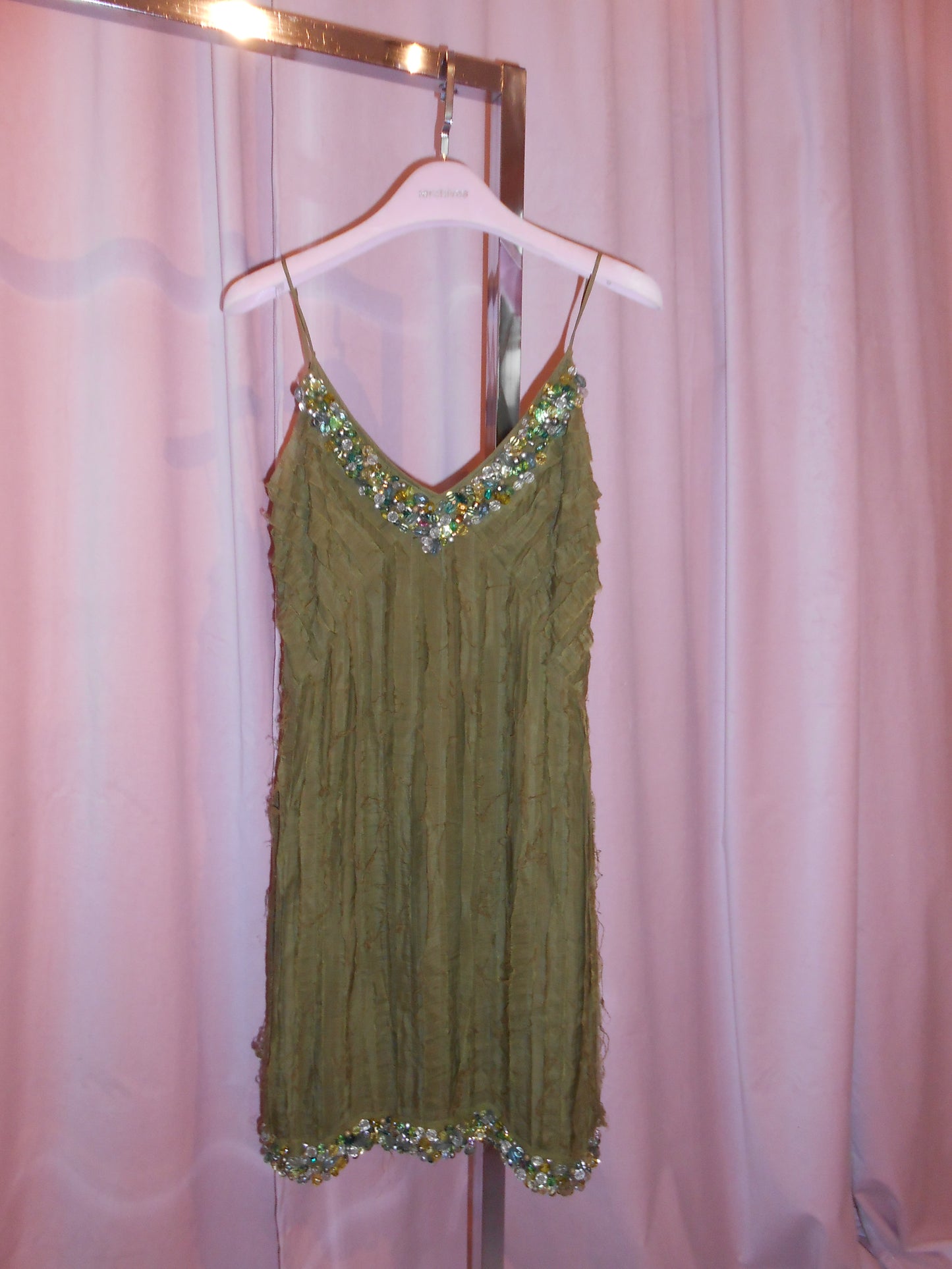 BLUMARINE EARLY 2000S SILK DRESS WITH GEMSTONES