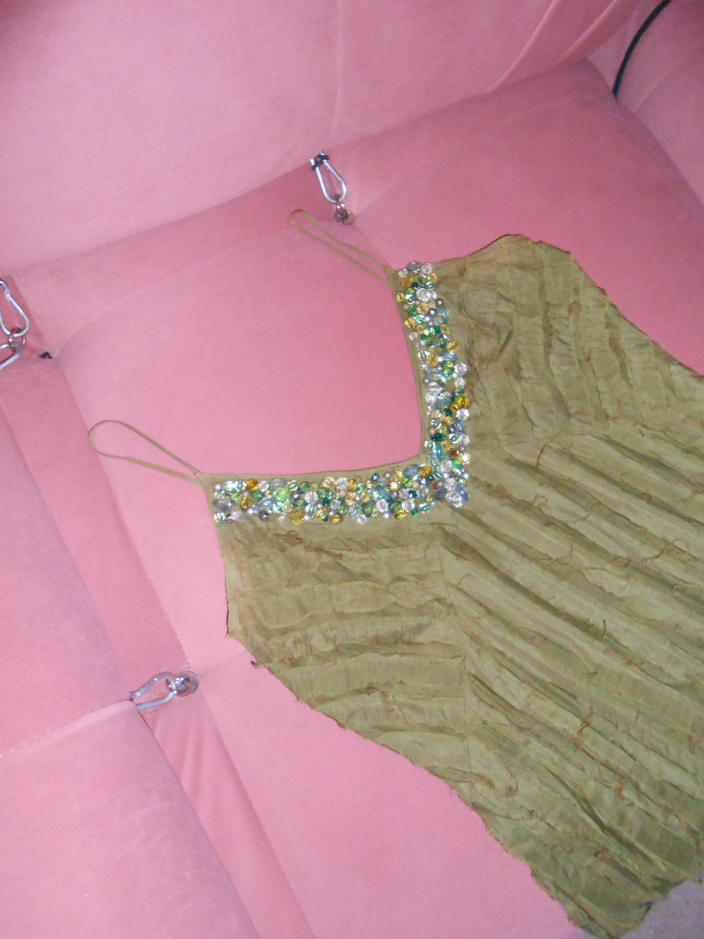 BLUMARINE EARLY 2000S SILK DRESS WITH GEMSTONES