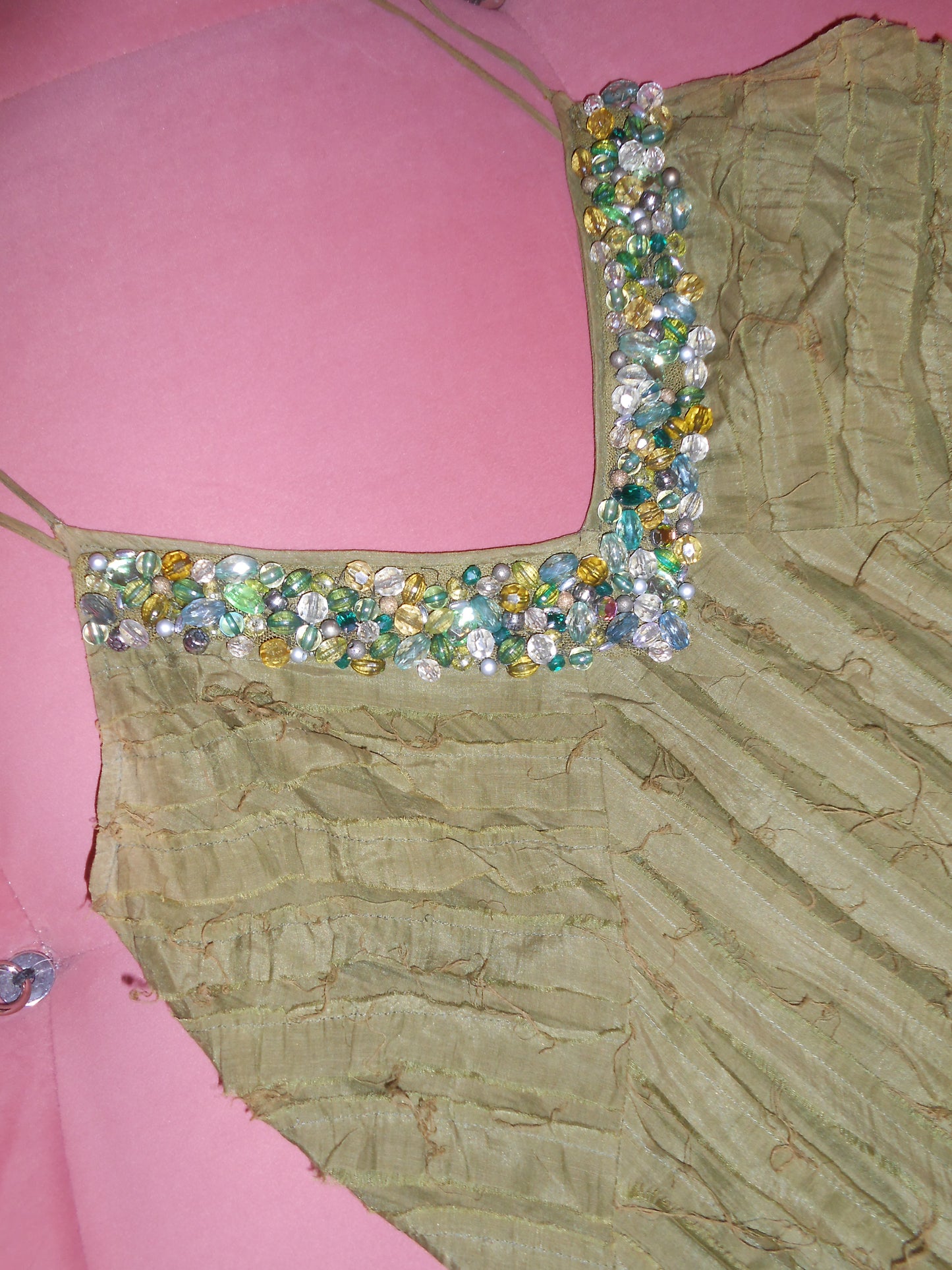 BLUMARINE EARLY 2000S SILK DRESS WITH GEMSTONES