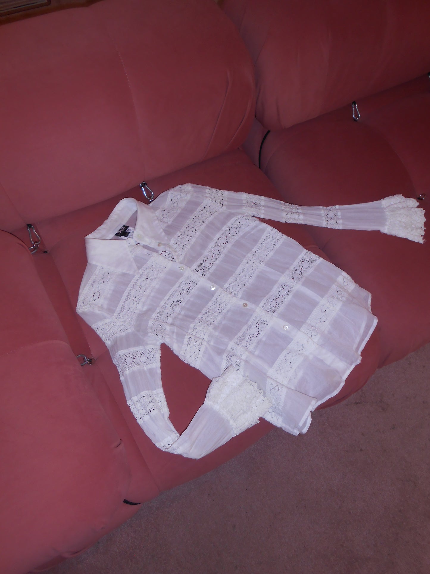 DOLCE & GABBANA EARLY 2000S COTTON & CROCHET BLOUSE