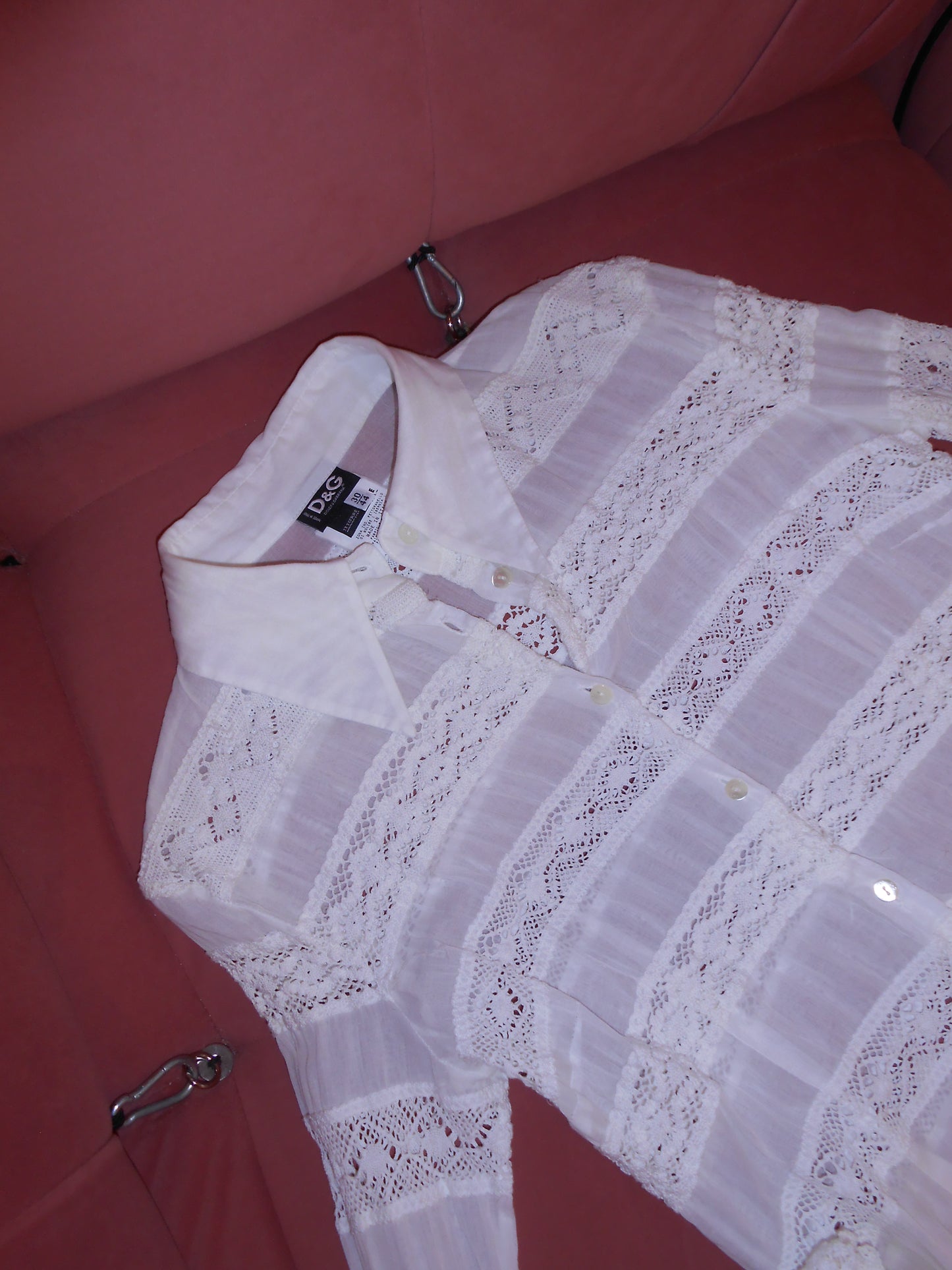 DOLCE & GABBANA EARLY 2000S COTTON & CROCHET BLOUSE