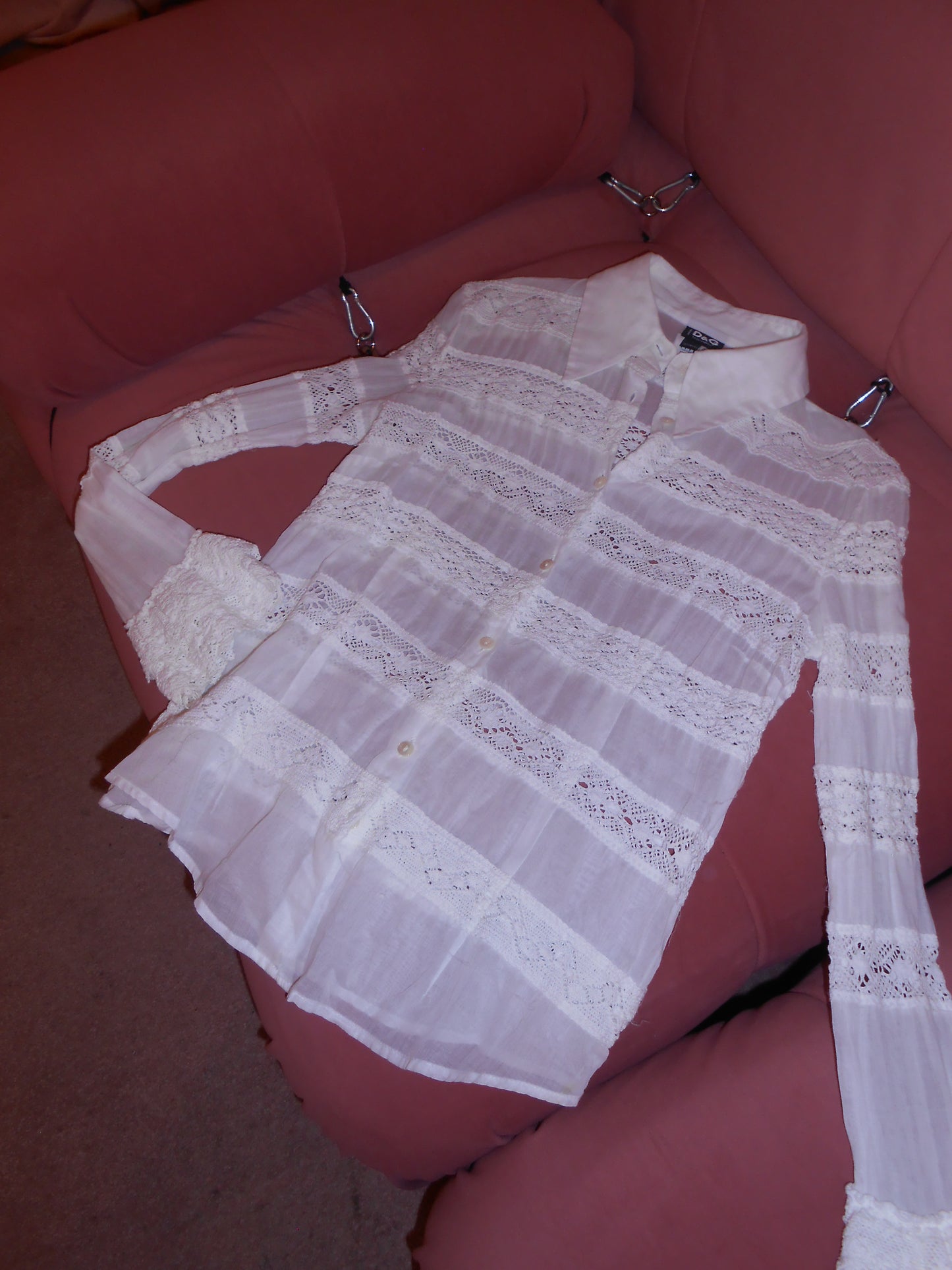 DOLCE & GABBANA EARLY 2000S COTTON & CROCHET BLOUSE