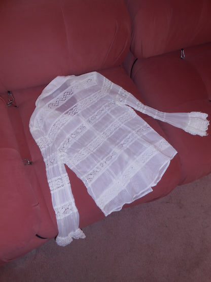 DOLCE & GABBANA EARLY 2000S COTTON & CROCHET BLOUSE