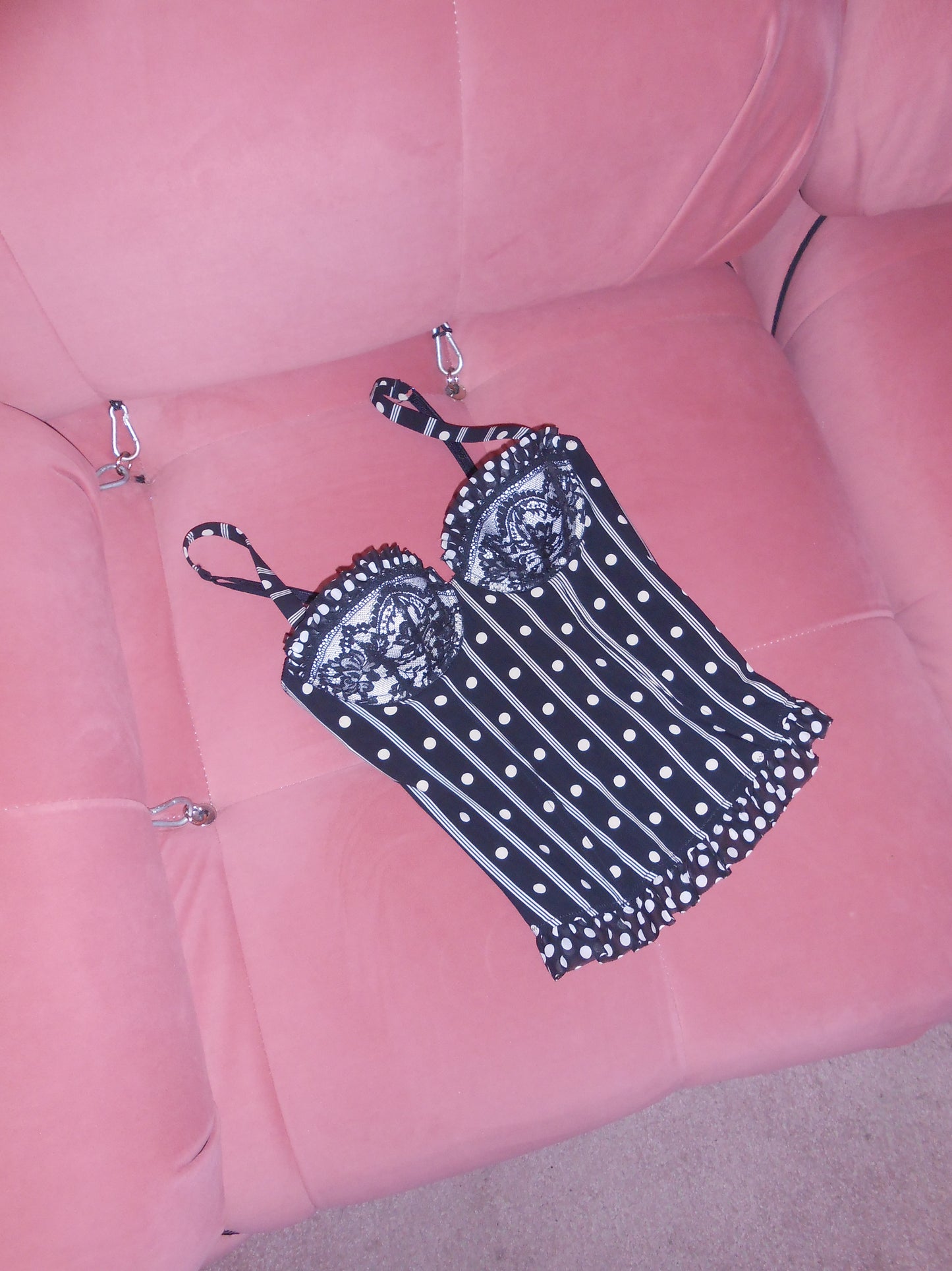 CHANTAL THOMASS 1990S POLKA DOT BUSTIER TOP