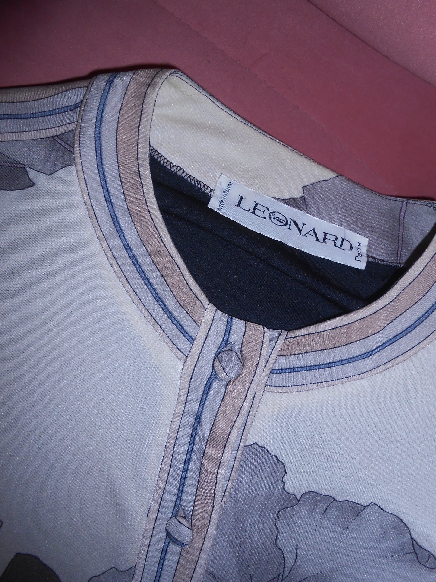 LEONARD 1960S PRINTED CARDIGAN TOP