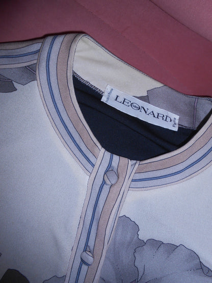 LEONARD 1960S PRINTED CARDIGAN TOP