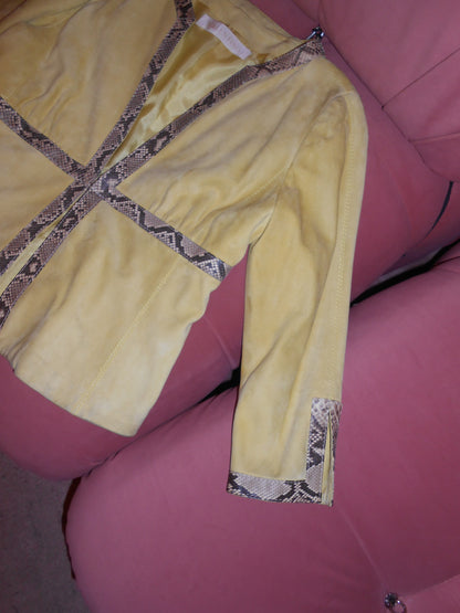 VALENTINO EARLY 2000S SUEDE & PYTHON JACKET