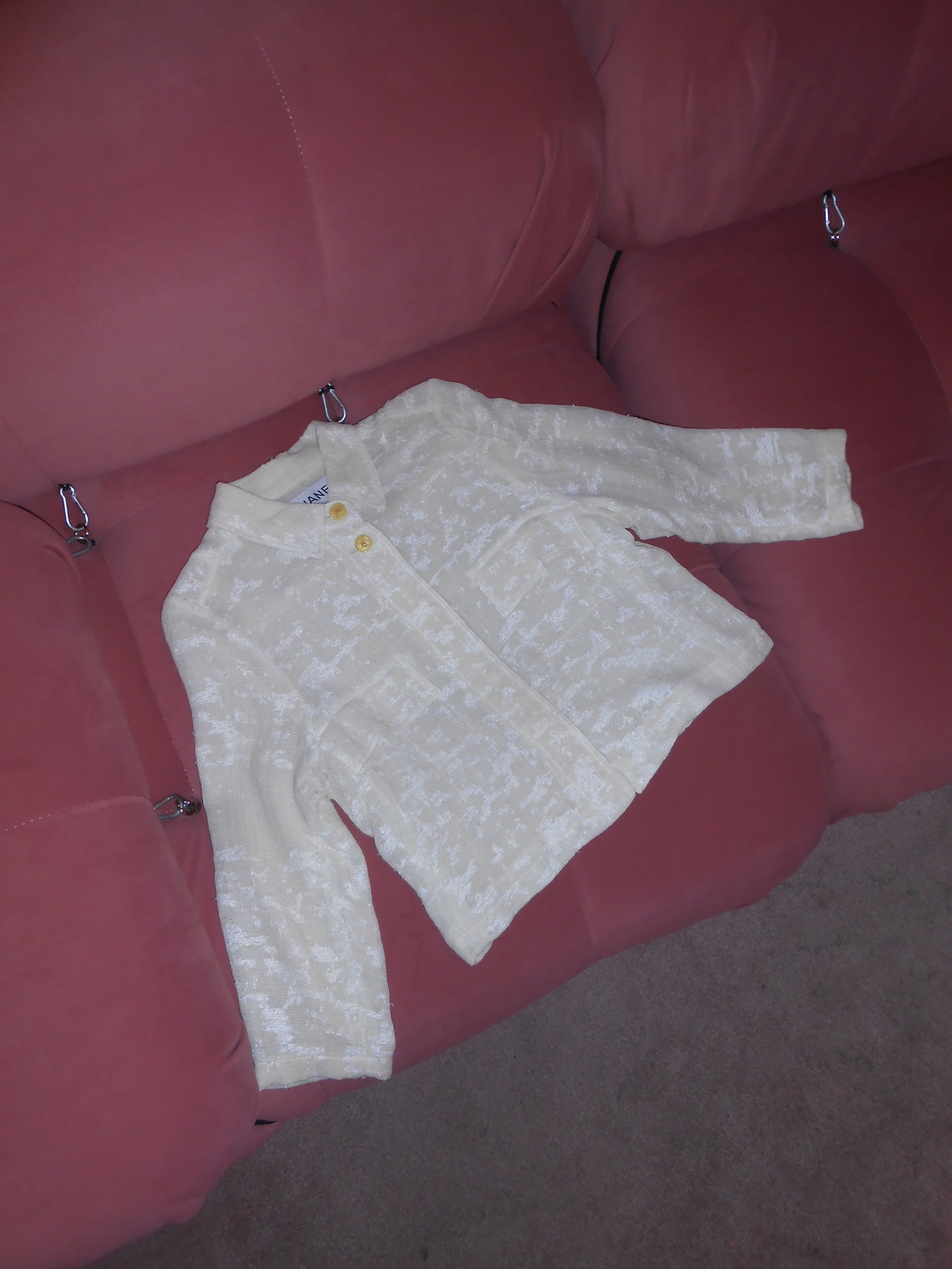 CHANEL BY KARL LAGERFELD SS 1999 IVORY TWEED JACKET TOP