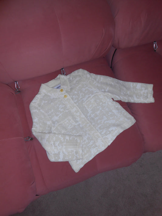 CHANEL BY KARL LAGERFELD SS 1999 IVORY TWEED JACKET TOP