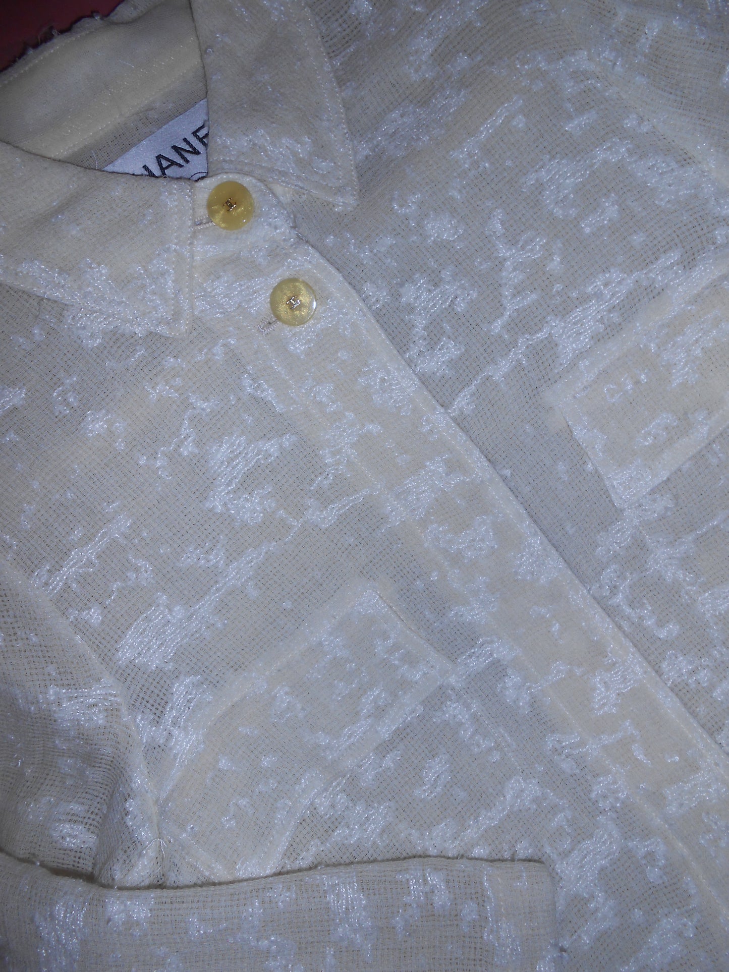 CHANEL BY KARL LAGERFELD SS 1999 IVORY TWEED JACKET TOP