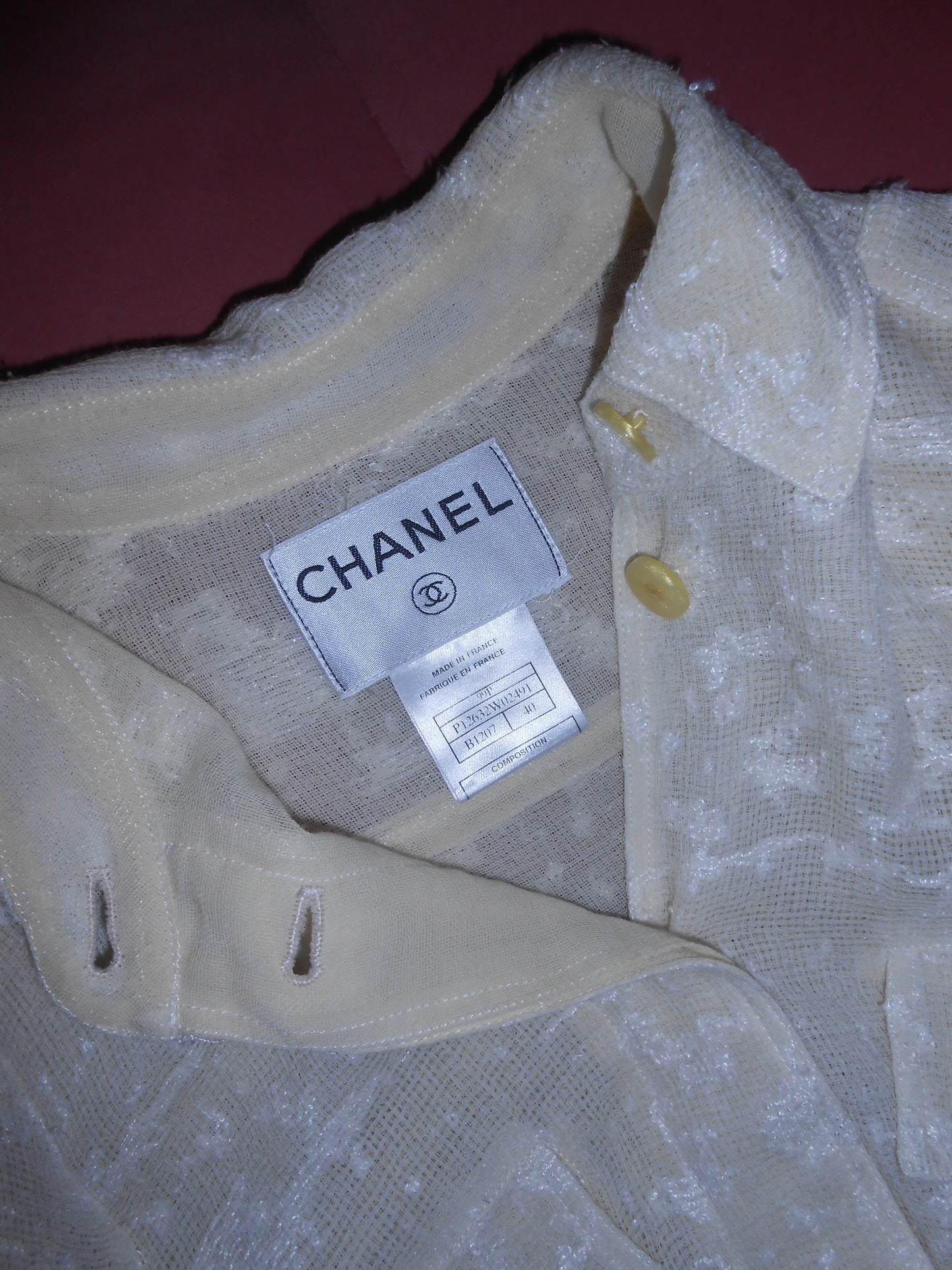 CHANEL BY KARL LAGERFELD SS 1999 IVORY TWEED JACKET TOP
