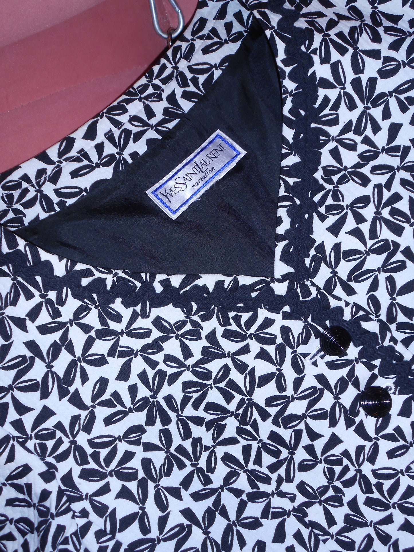 YVES SAINT LAURENT VARIATION  1980S JACKET WITH BOWS