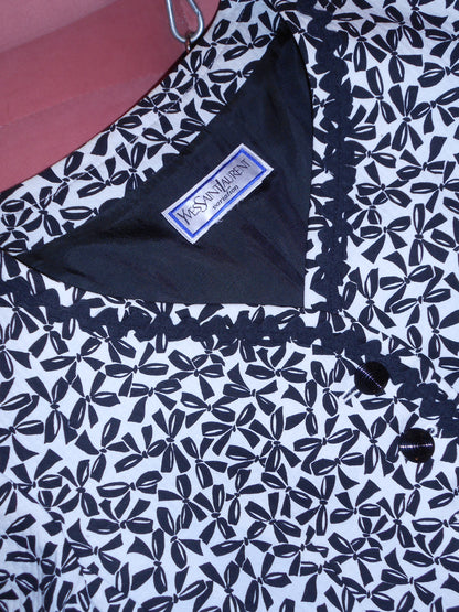 YVES SAINT LAURENT VARIATION  1980S JACKET WITH BOWS