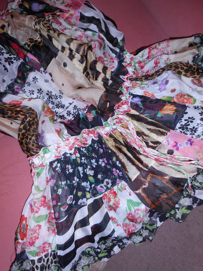 DOLCE & GABBANA SS 2008 PATCHWORK SILK STRAPLESS DRESS