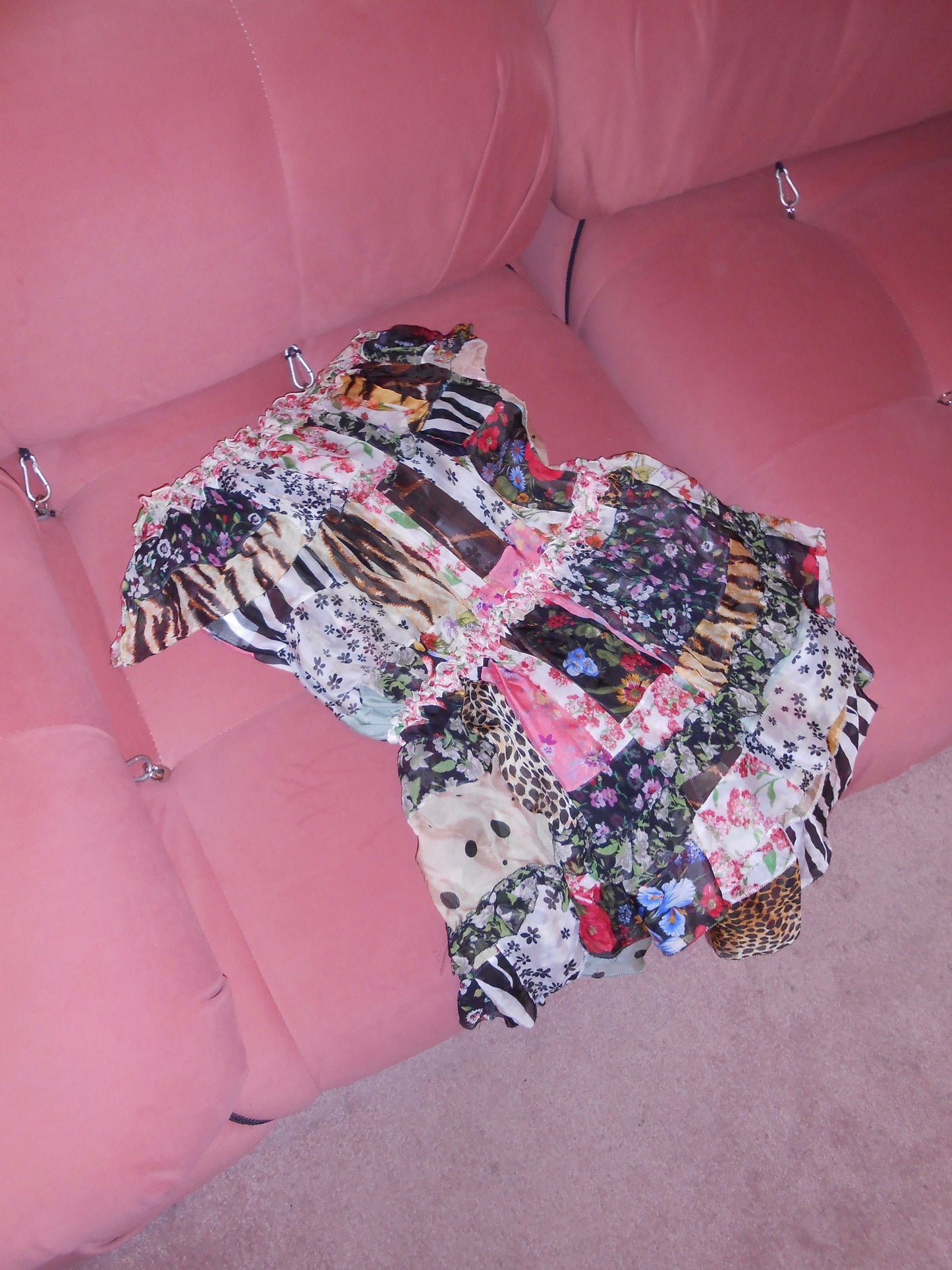 DOLCE & GABBANA SS 2008 PATCHWORK SILK STRAPLESS DRESS