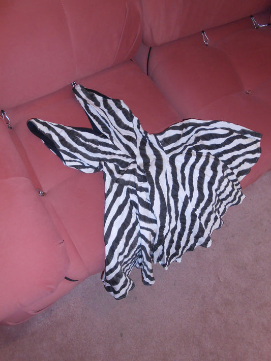 PLEIN SUD 1990S COTTON ZEBRA DRESS
