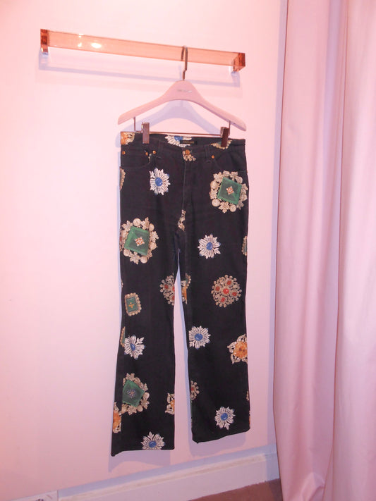 ROBERTO CAVALLI FW 2002 BIJOUX PRINT JEANS
