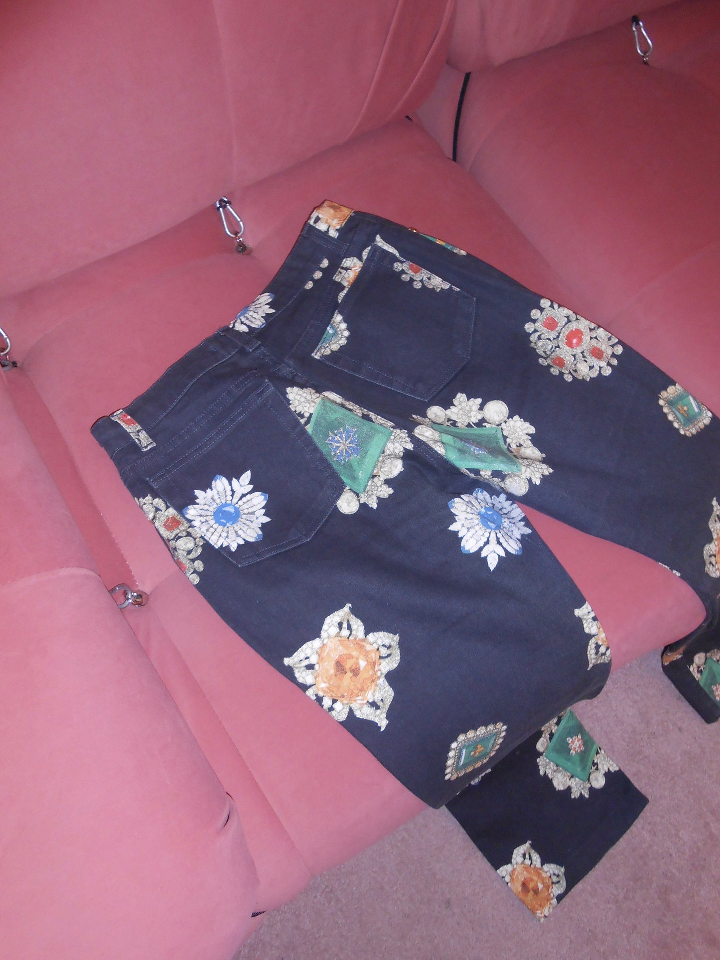 ROBERTO CAVALLI FW 2002 BIJOUX PRINT JEANS