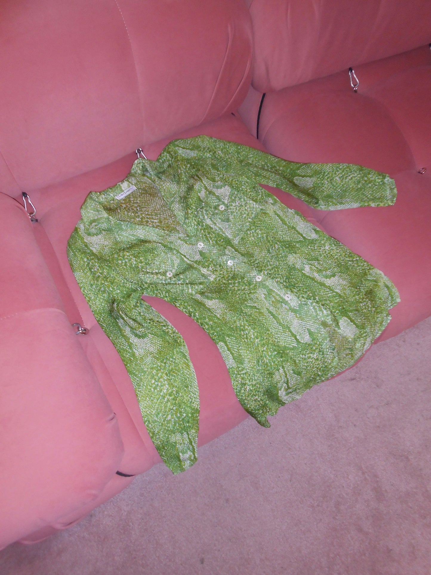 LOLITA LEMPICKA 1990S GREEN SNAKE PRINT TUNIC