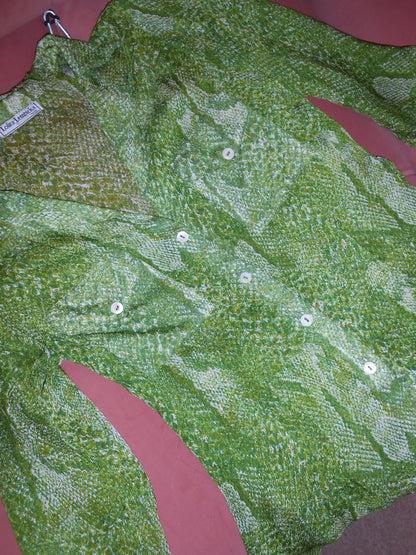 LOLITA LEMPICKA 1990S GREEN SNAKE PRINT TUNIC