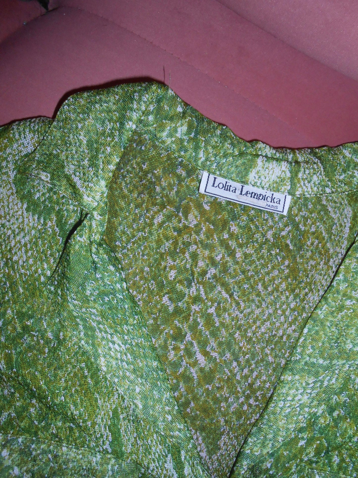 LOLITA LEMPICKA 1990S GREEN SNAKE PRINT TUNIC