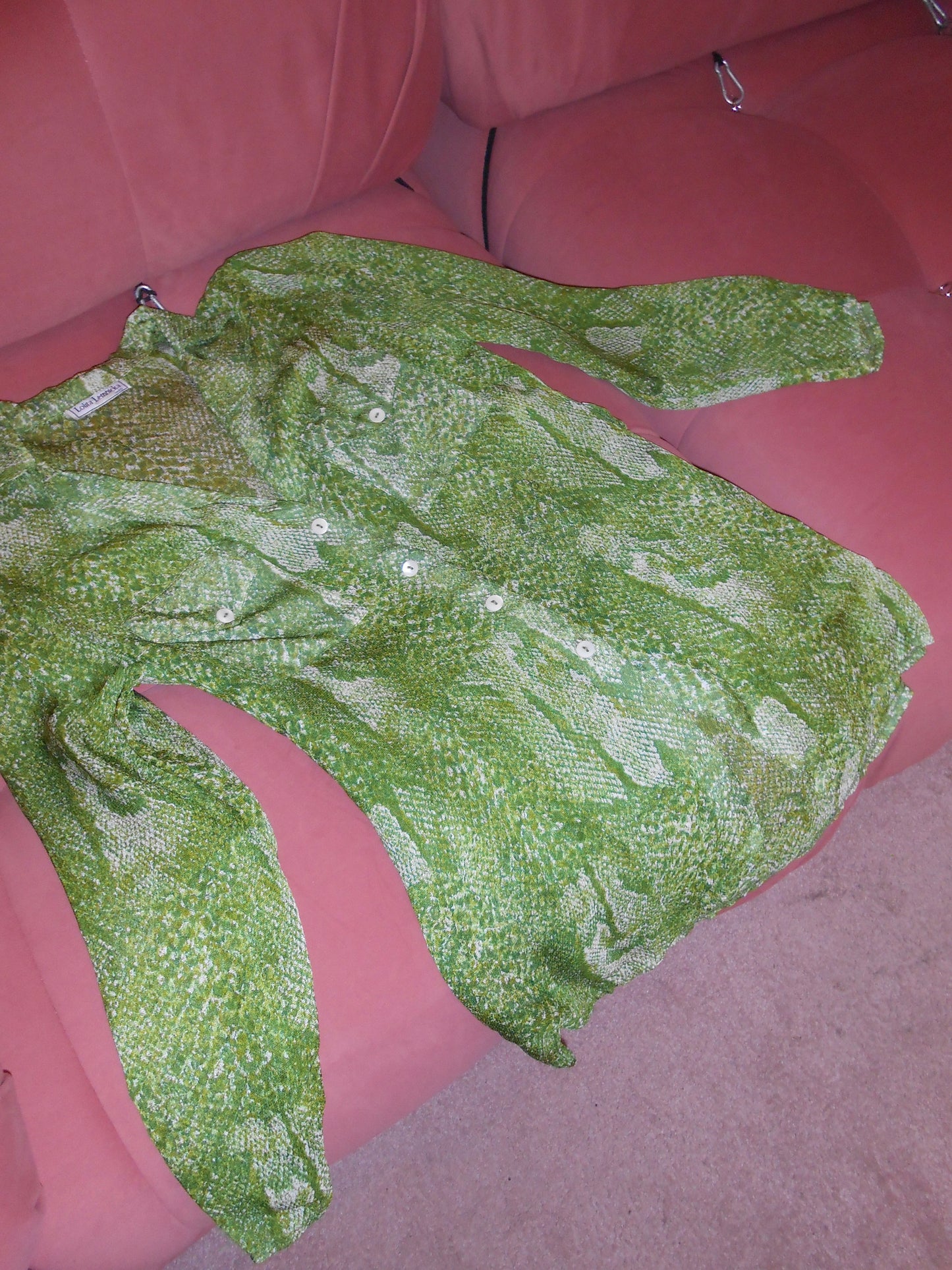 LOLITA LEMPICKA 1990S GREEN SNAKE PRINT TUNIC