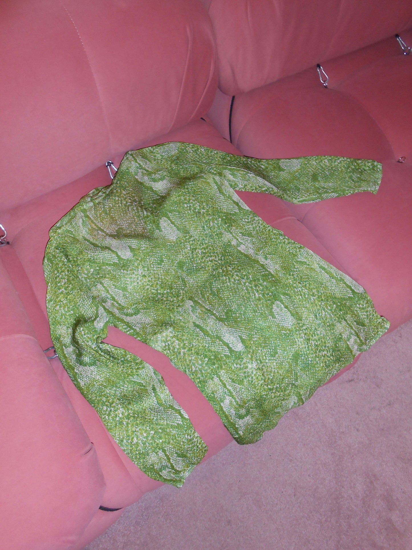LOLITA LEMPICKA 1990S GREEN SNAKE PRINT TUNIC
