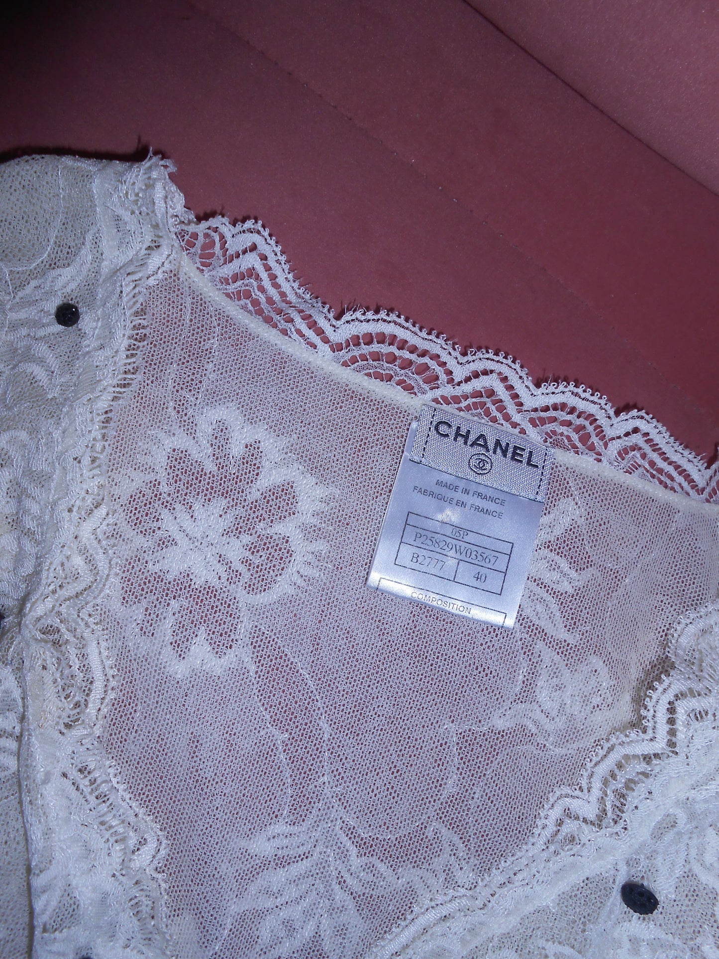 CHANEL BY KARL LAGERFELD SS 2005 LACE & STRIPED KNIT TOP