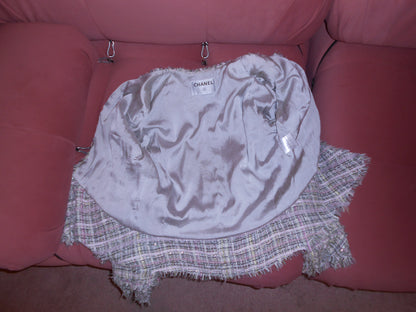 CHANEL BY KARL LAGERFELD SS 2005 TWEED JACKET W/ COCO MADEMOISELLE BUTTONS