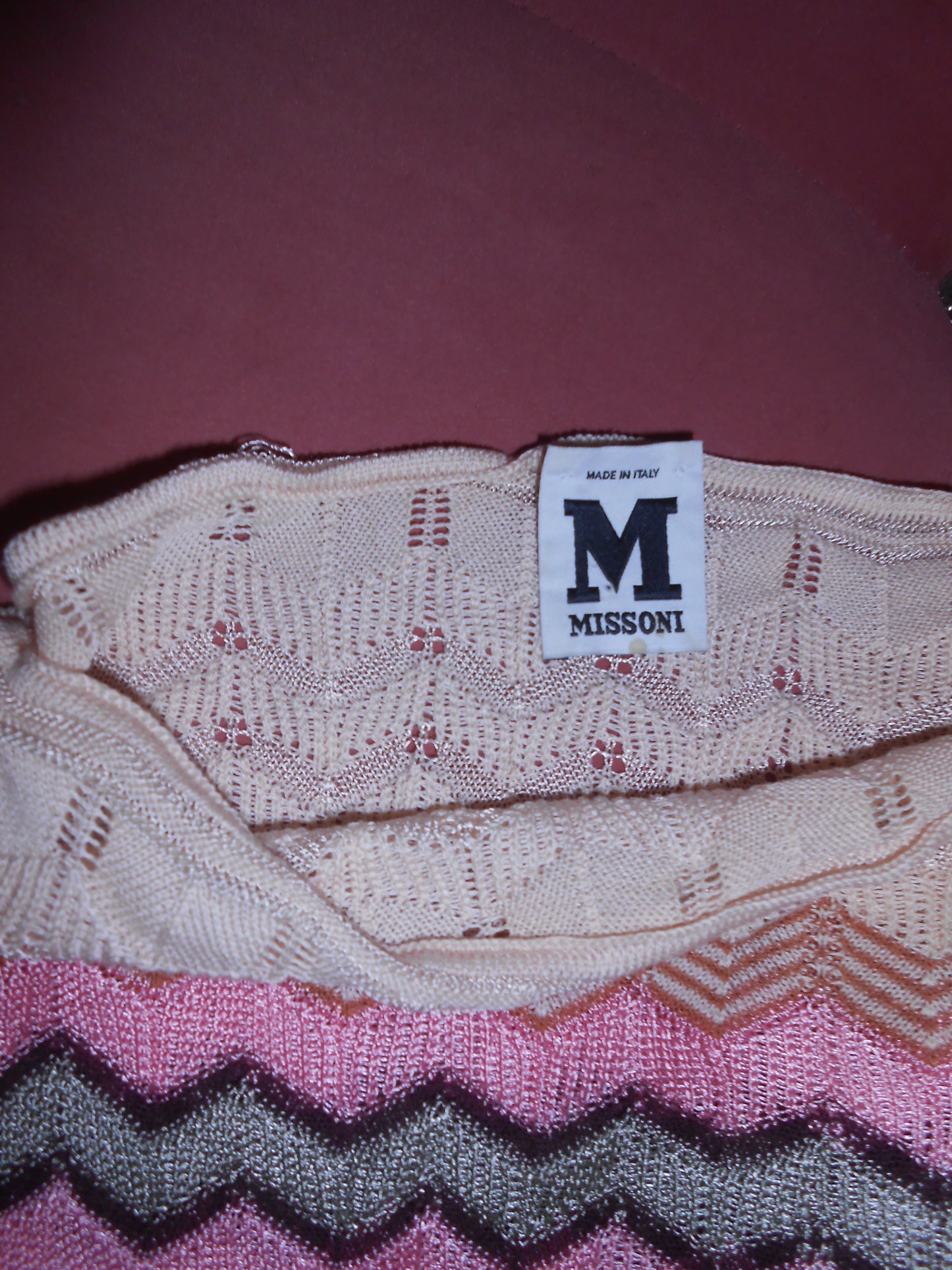 M MISSONI EARLY 2000S CHEVRON KNIT TOP