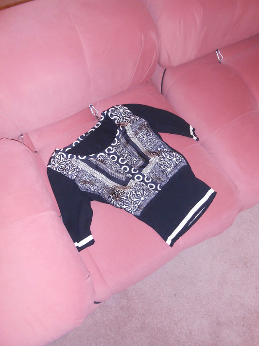 ETRO EARLY 2000S SILK & KNIT PRINTED TOP