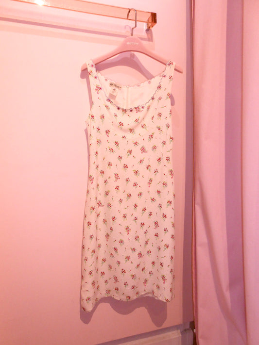 BLUMARINE EARLY 2000S SILK FLORAL MINI DRESS