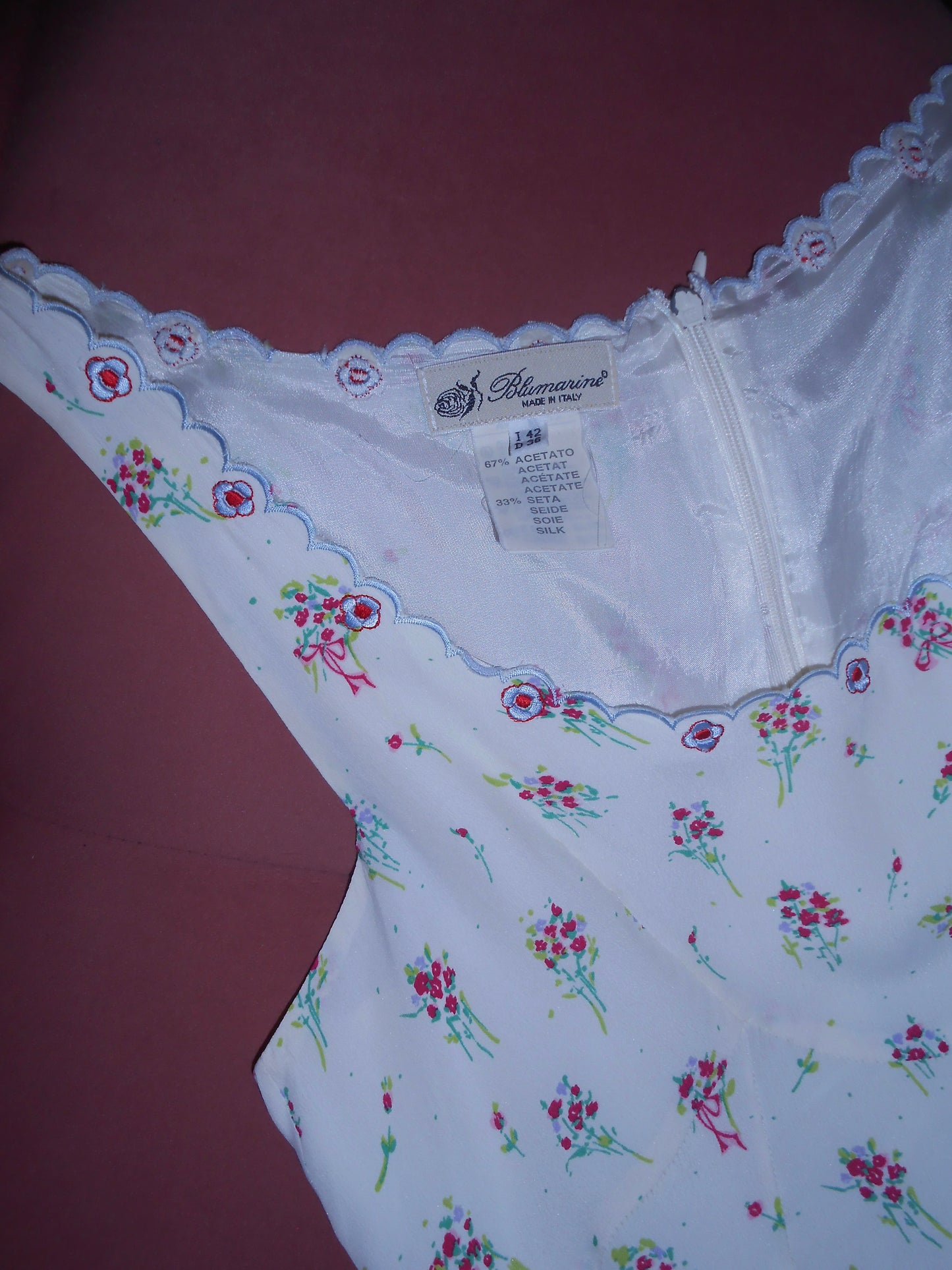 BLUMARINE EARLY 2000S SILK FLORAL MINI DRESS