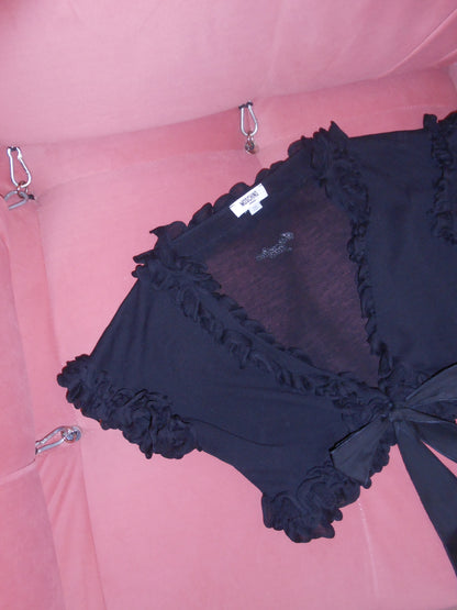 MOSCHINO JEANS EARLY 2000S RUFFLE WRAP TOP