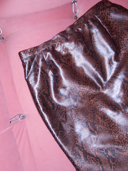 YVES SAINT LAURENT VARIATION 1990S SATIN SNAKE SKIRT