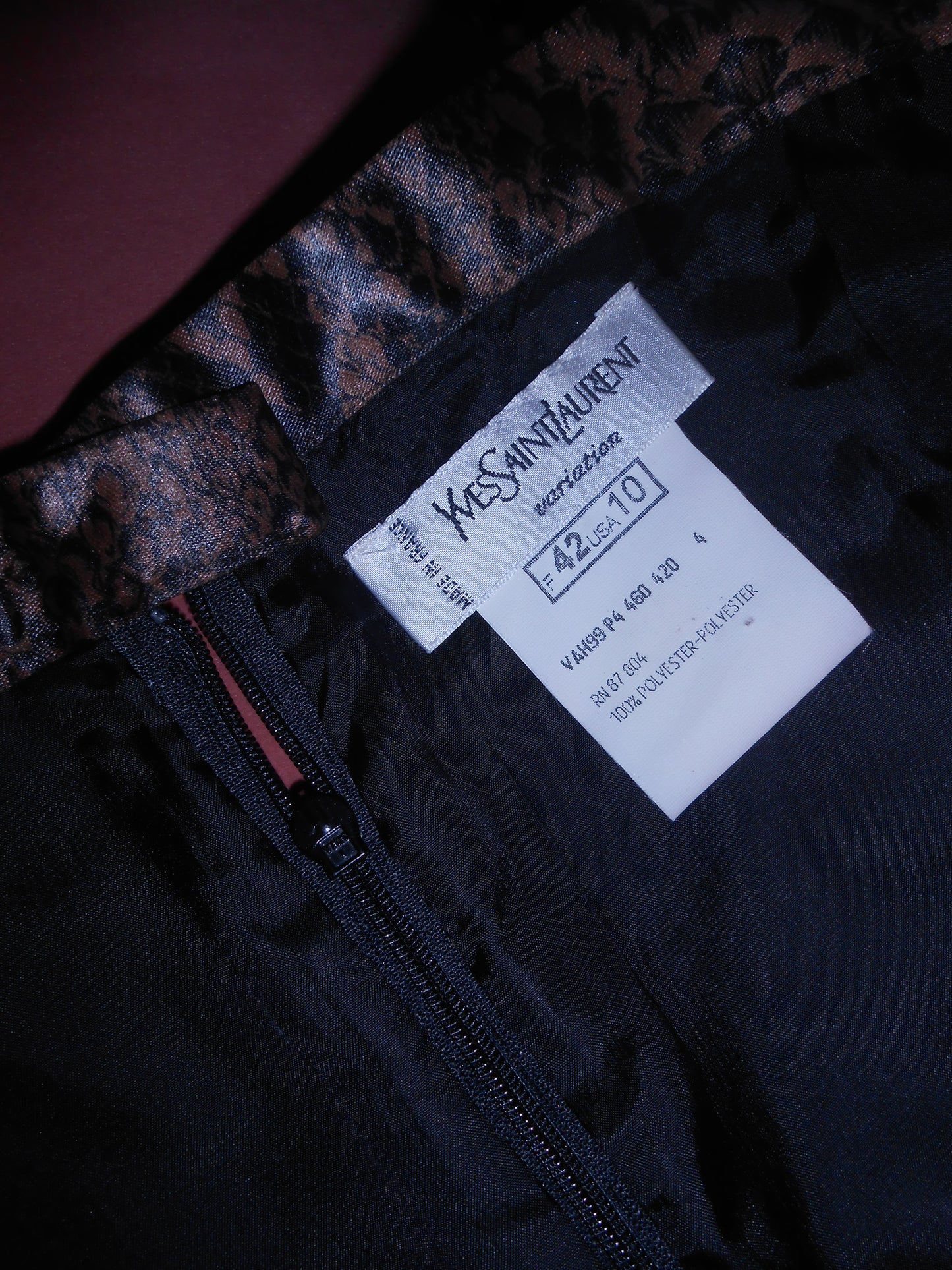 YVES SAINT LAURENT VARIATION 1990S SATIN SNAKE SKIRT