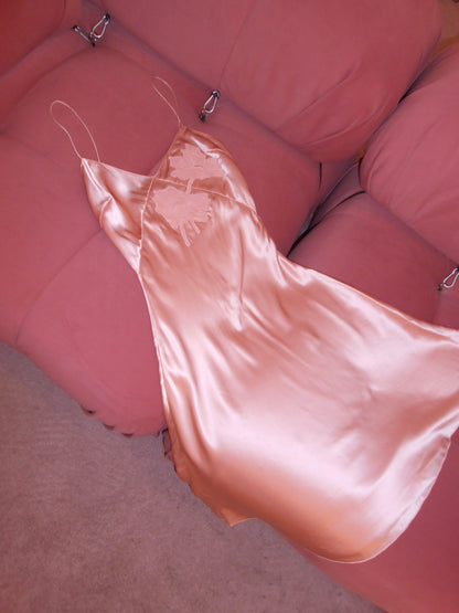 BLUMARINE EARLY 2000S SILK SLIP DRESS WITH FLOWER