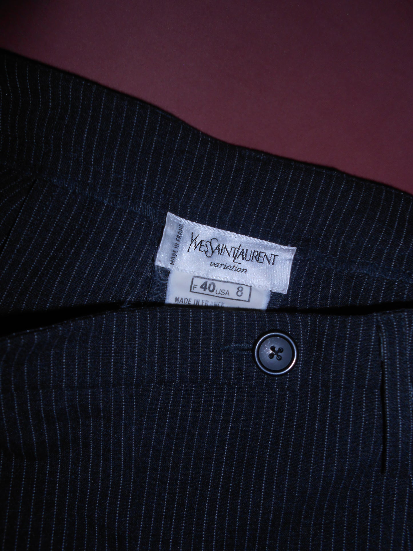 YVES SAINT LAURENT VARIATION 1990S PINSTRIPE WOOL SUIT