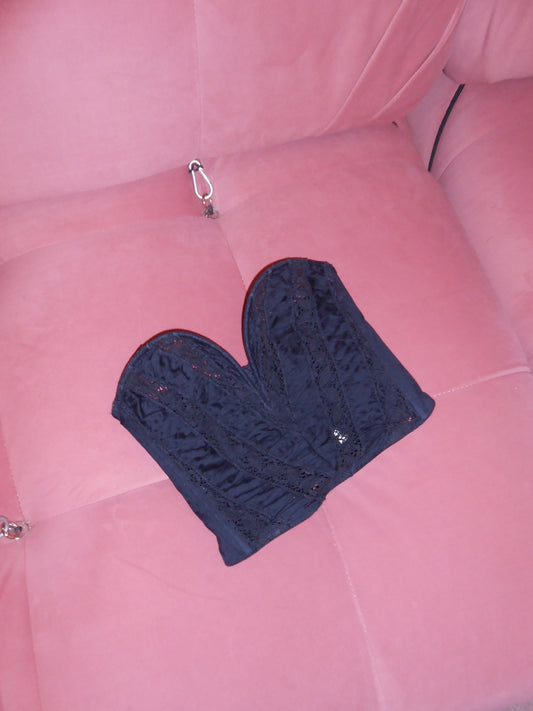 LA PERLA 1990S LACE & SATIN BUSTIER TOP