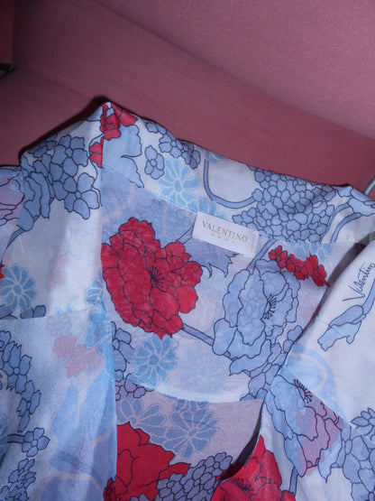 VALENTINO EARLY 2000S FLORAL TIE BLOUSE