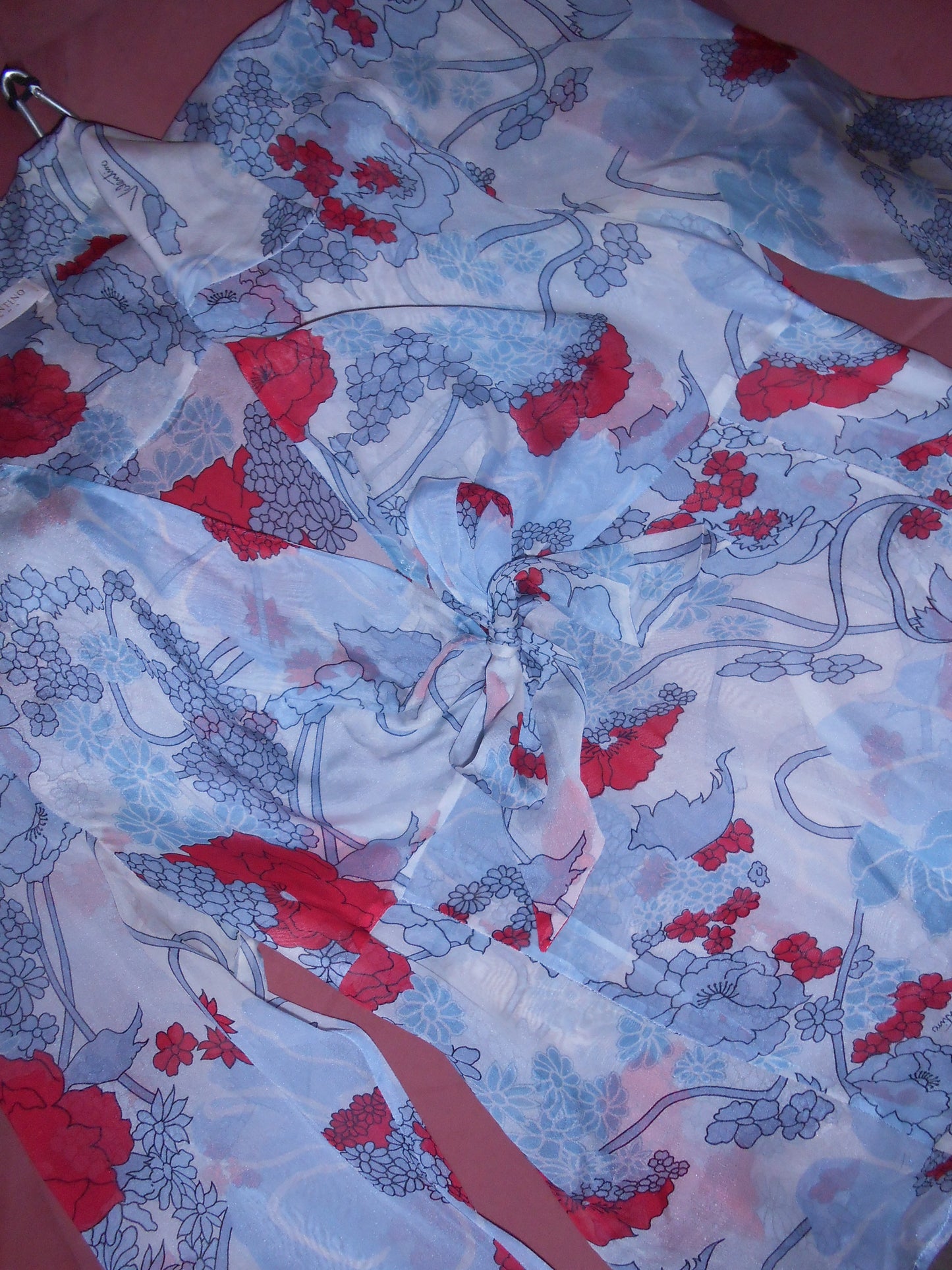 VALENTINO EARLY 2000S FLORAL TIE BLOUSE